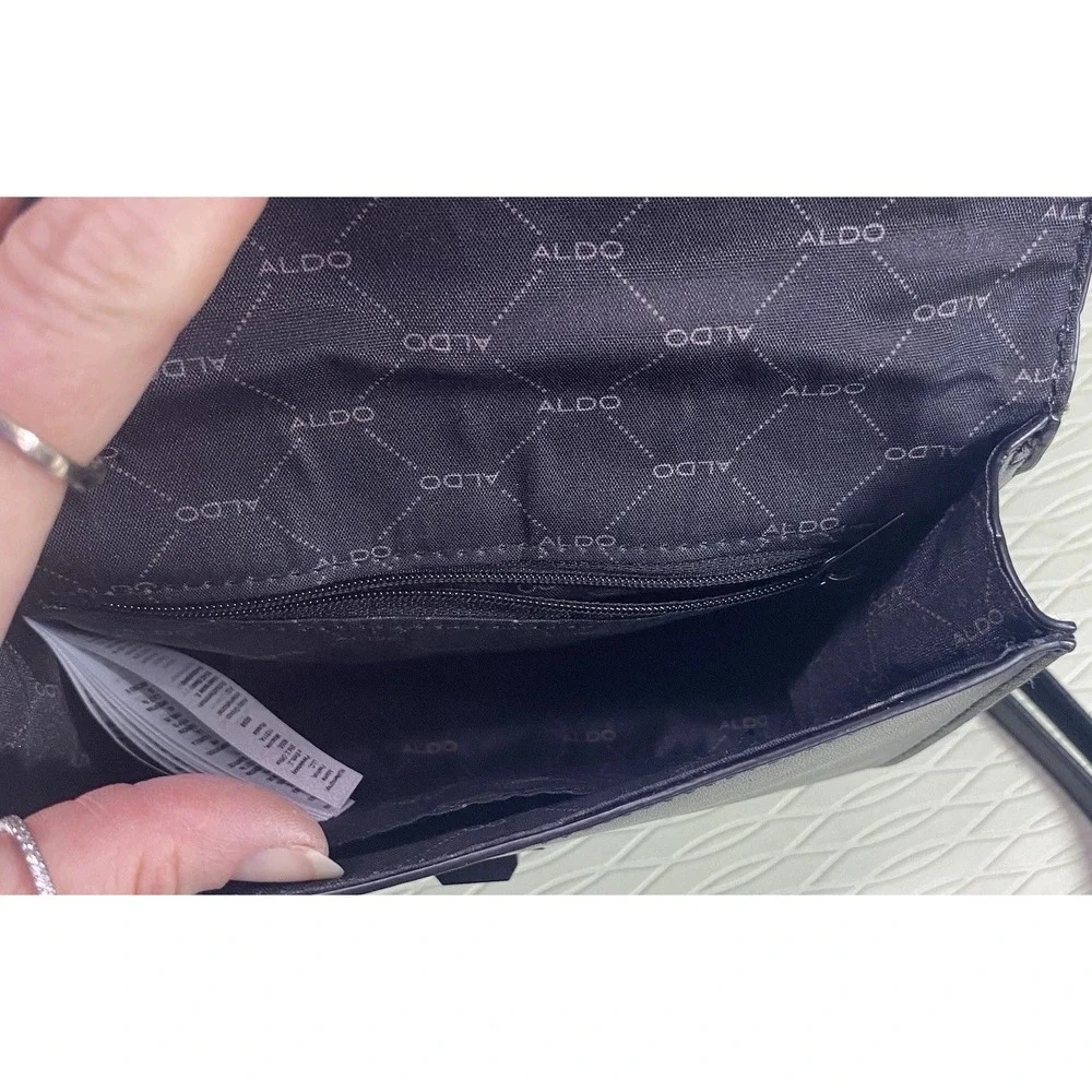 Aldo Crossbody‎ Women's Purse Black& White Animal Print Chain-strap 8x6x2
